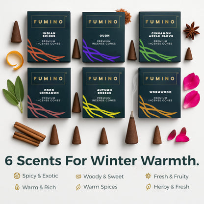 Incense Cones Fireside & Frost 90 Pack 6 Scents - Handmade Natural 🍁 All In One Marketplace Canada