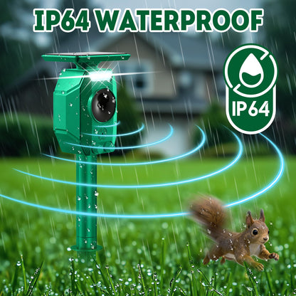 3Free Ultrasonic Animal Repellent Outdoor, Solar Power, Waterproof, Green - Available at All In One Marketplace Canada