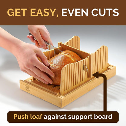 Bambüsi Bread Slicer for Homemade Bread with Knife Sourdough Cutter, Bamboo 🍁 All In One Marketplace Canada
