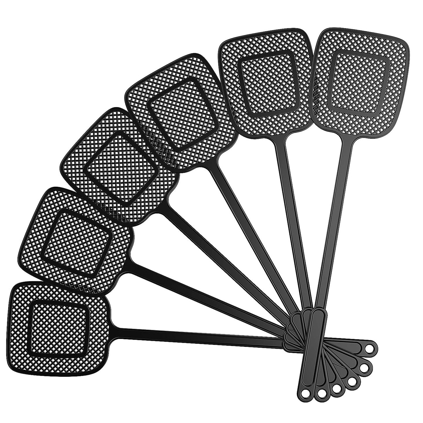MR.SIGA Heavy Duty Long Handle Fly Swatter, Black, 6 Pack - Available at All In One Marketplace Canada