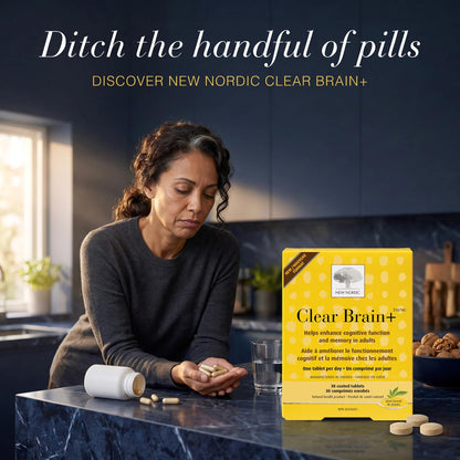 New Nordic Clear Brain, Vegan Brain Supplement, 30 Tablets, 15 Day Supply