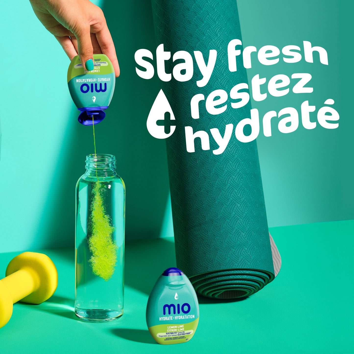 mio Sport Lemon Lime Liquid Water Enhancer, 12 ct Case Mio