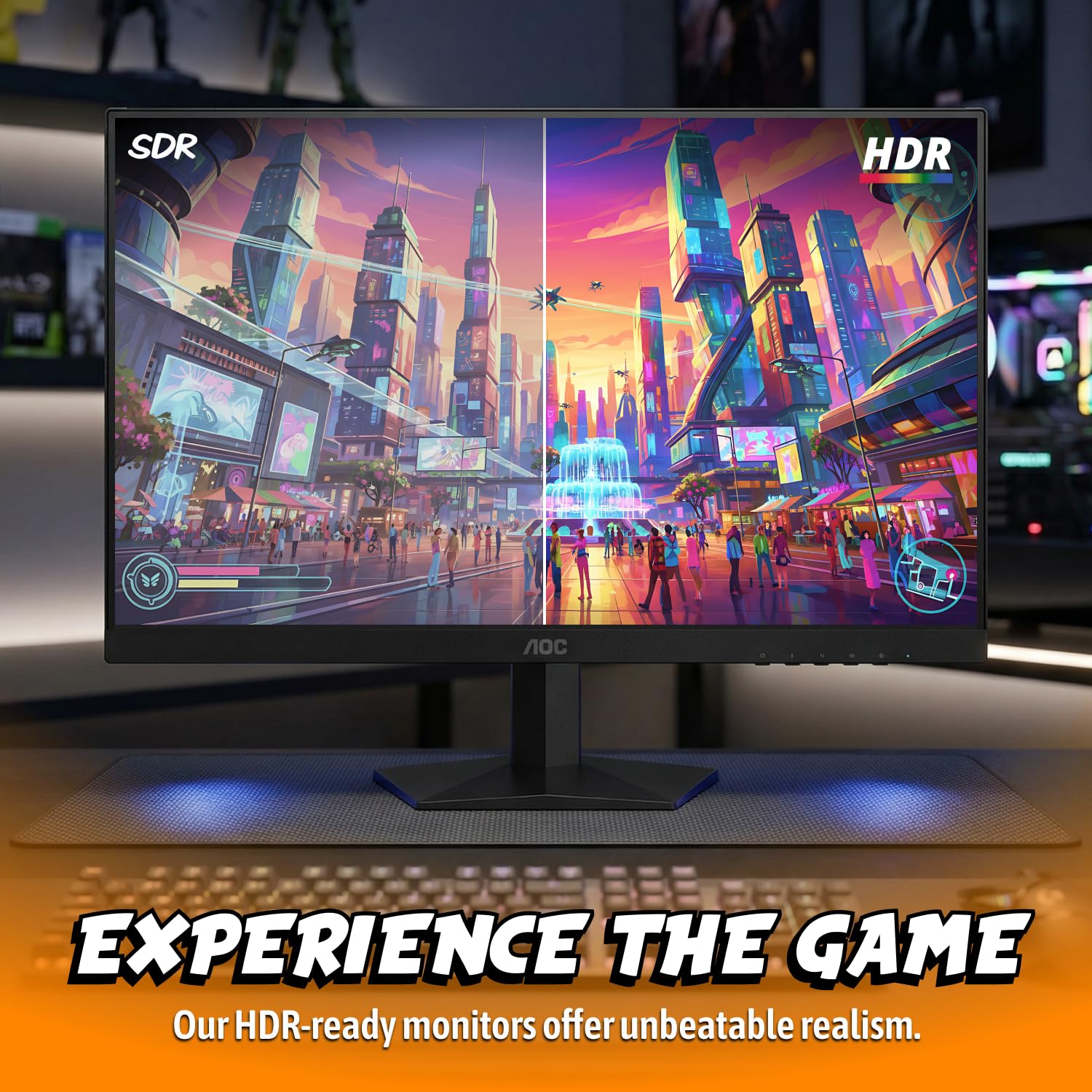AOC 27 Inch QHD Gaming Monitor 240Hz 0.3ms IPS, 2560x1440, G-Sync Compatible, HDR Ready, DisplayPort 1.4 HDMI 2.0, VESA Mount, 3-Year Zero-Bright-Dot, Q27G41ZE AOC