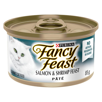 Fancy Feast Wet Cat Food, Pate Salmon & Shrimp Feast - 85 g Can (24 Pack) Fancy Feast