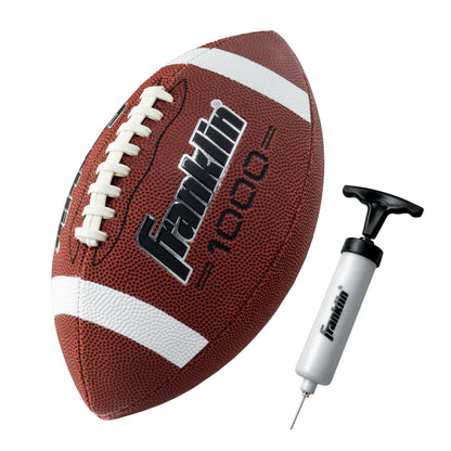 Franklin Sports Official Size Football - All-Weather 1000 Regulation Outdoor Football - Synthetic Leather Adult Size Football - Extra Grip Official Size Football - Brown + White Franklin Sports