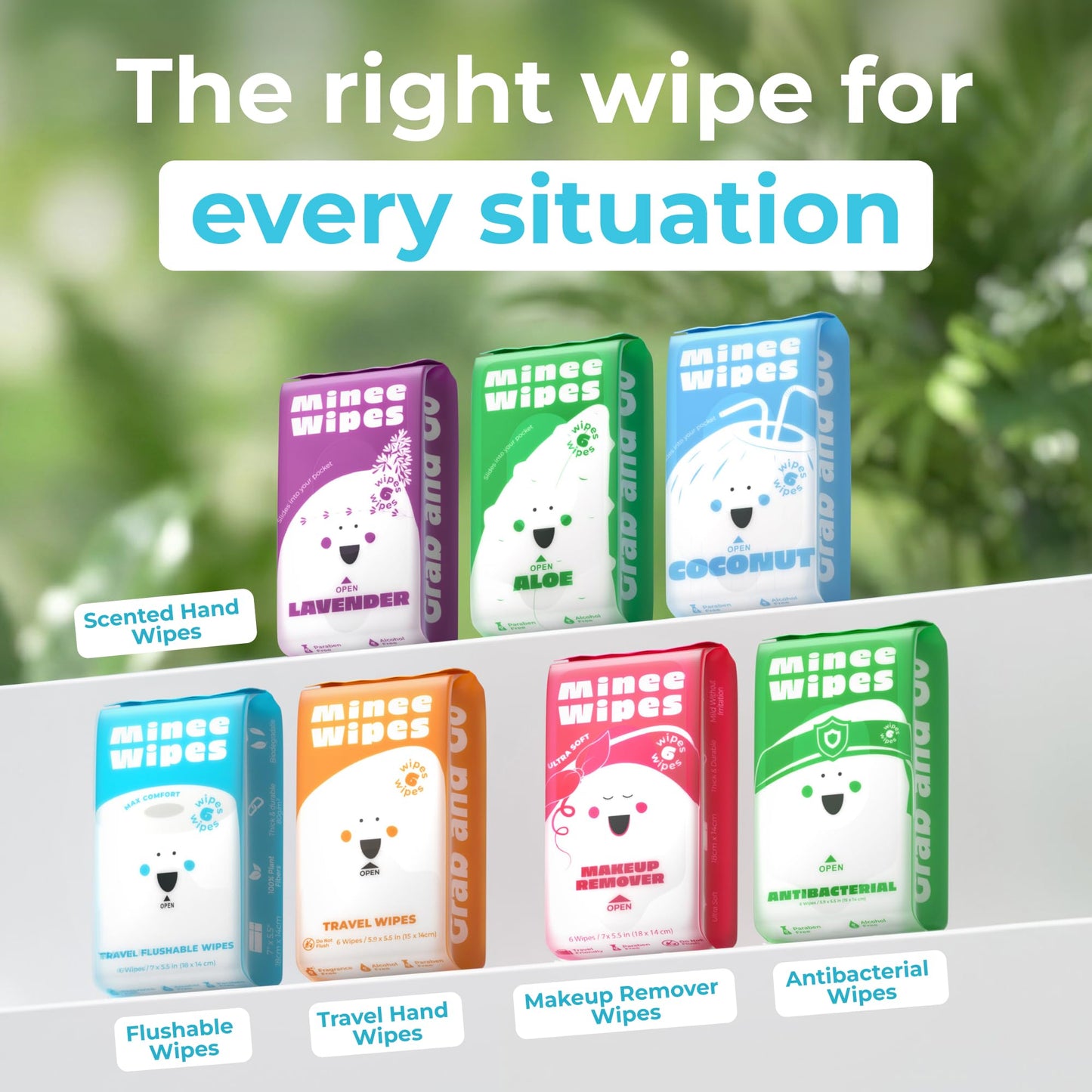 Impossibly Compact Travel Wipes - Skin-Friendly Wet Wipes, Hypoallergenic & Unscented for Adults, Kids & Baby Care - 10 Pack Total 60 Wipes