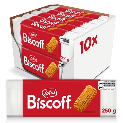 Lotus Biscoff Caramelized Cookies, 10 x 250g Packs – Ingredients from Natural Origins, Vegan, No Colours or Added flavours, 2.5kg Lotus