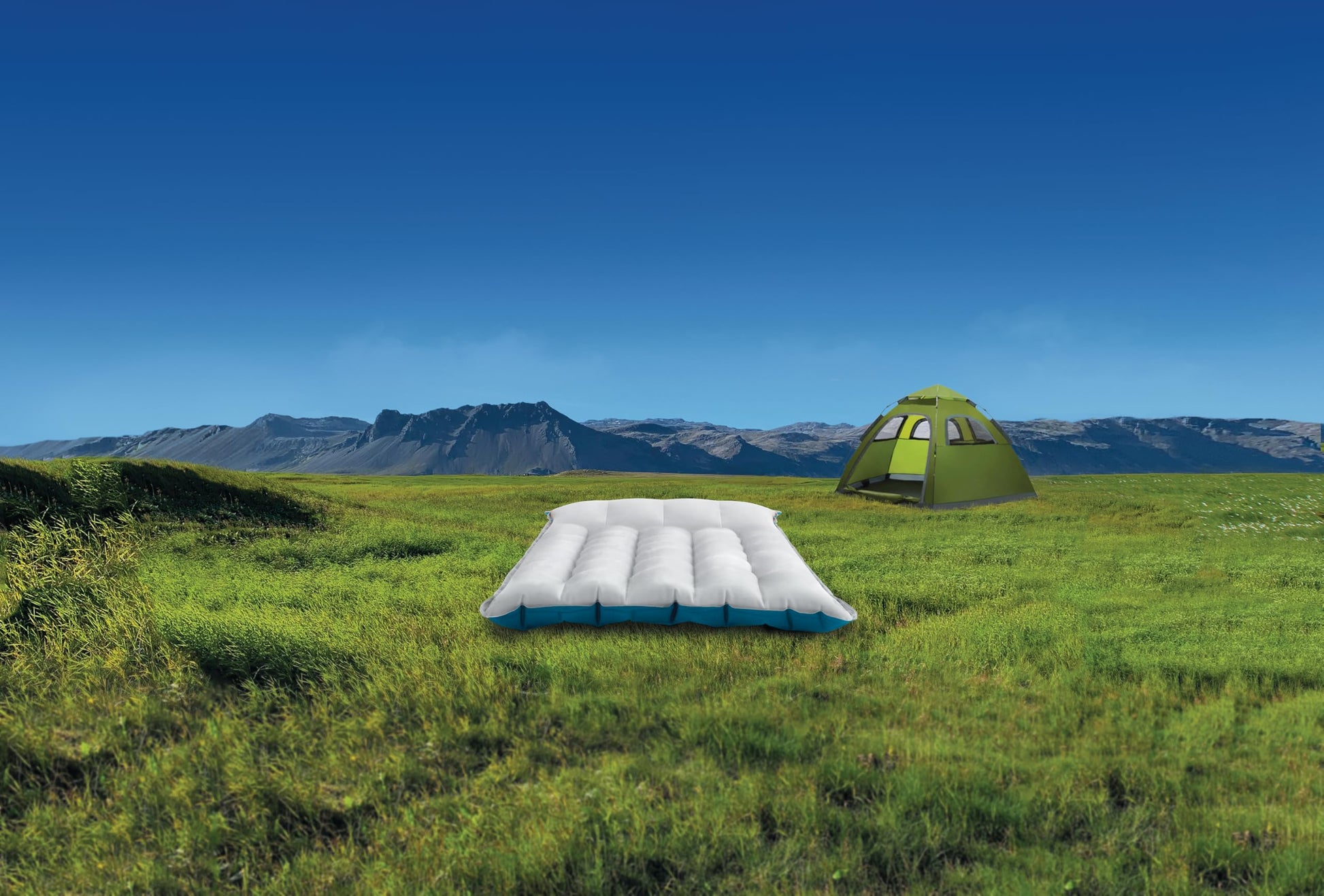 INTEX 67997E Camping Air Mattress Mat 26.5" x 72.5": Durable Outdoor Use – 2-PLY Laminate – Velvety Surface – Unique Construction – 300lb Weight Capacity Intex