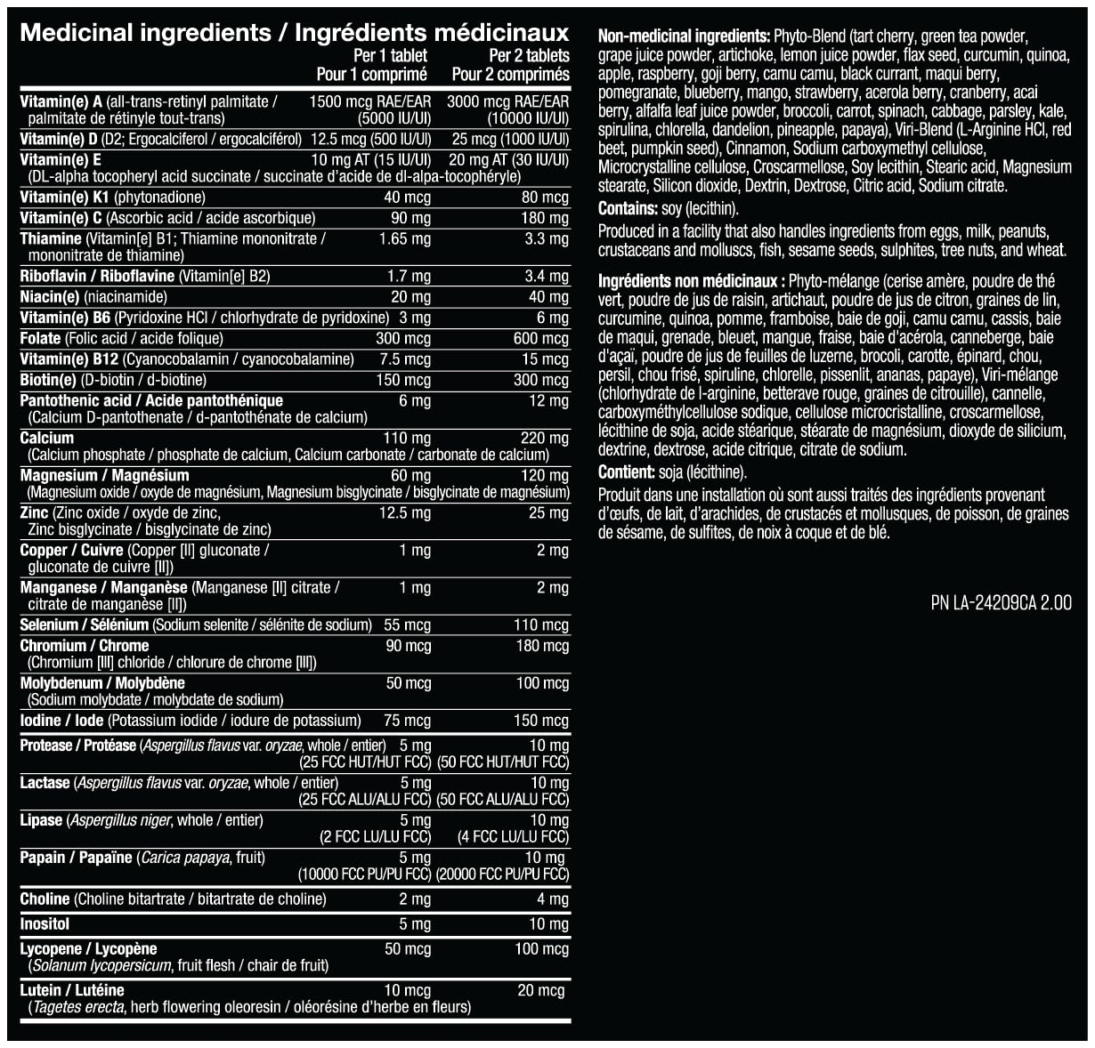 MUTANT Multi Vitamins - Men's Multivitamin for Hardcore Athletes & Body Builders, Supports Muscle Function, Energy Metabolism, Immune Health with 70 Vitamins Minerals Antioxidants (60 Caplets, CA) - Available at All In One Marketplace Canada