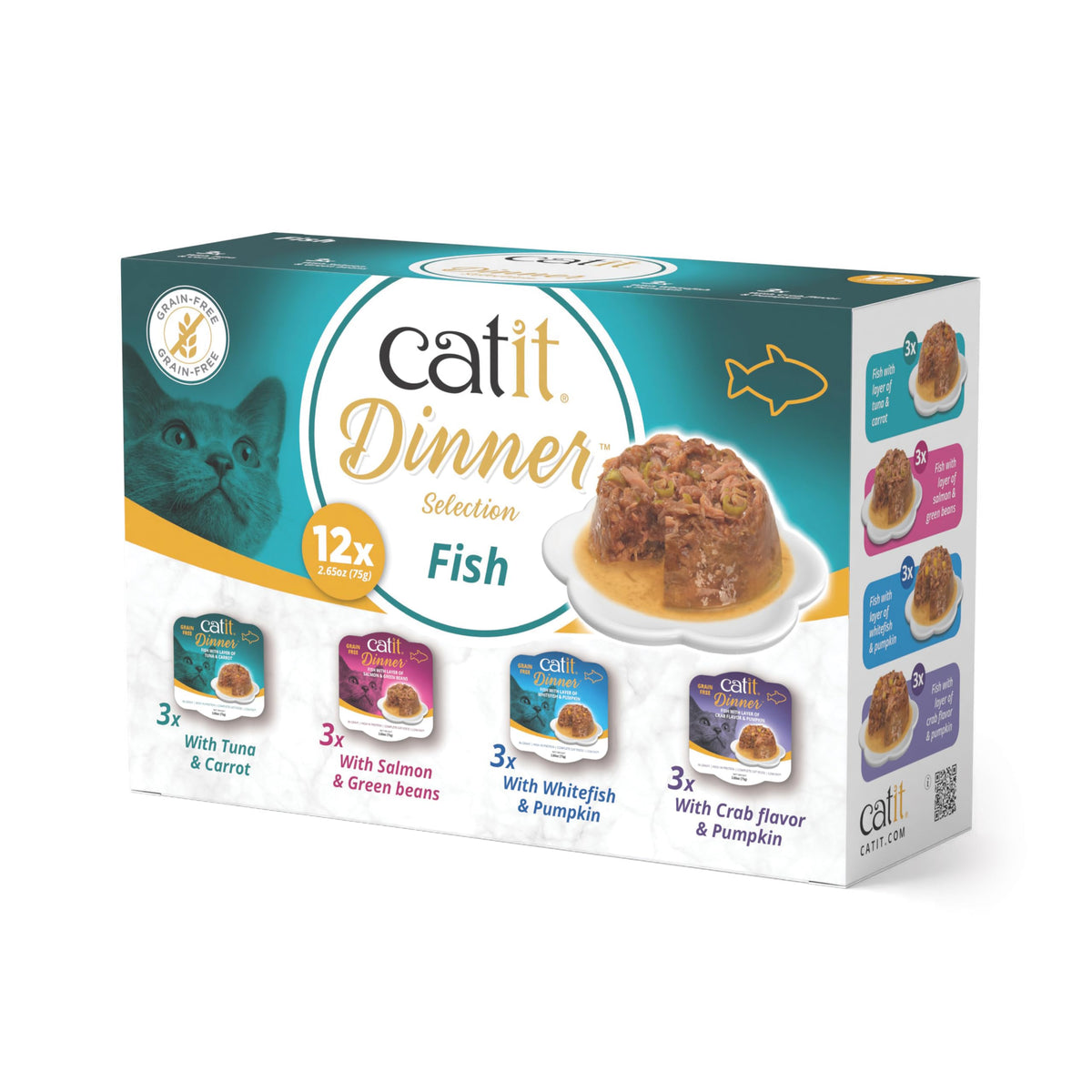 Catit Dinner™, Fish Multipack, 12x75g (2.65oz)
