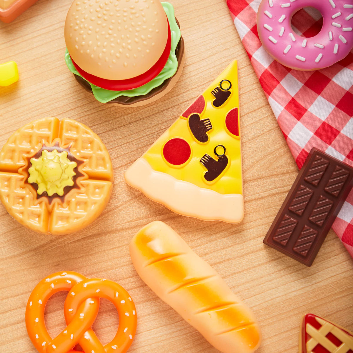 JOYIN 50 Pieces Kids Plastic Play Food Toys, Fake Food, Pretend Kitchen Playset, Toddler Imaginative Development Toys, Fun Educational Game Accessories, Christmas Bithday Gifts Party Supplies 🍁 All In One Marketplace Canada