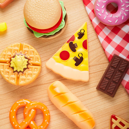 JOYIN 50 Pieces Kids Plastic Play Food Toys, Fake Food, Pretend Kitchen Playset, Toddler Imaginative Development Toys, Fun Educational Game Accessories, Christmas Bithday Gifts Party Supplies 🍁 All In One Marketplace Canada