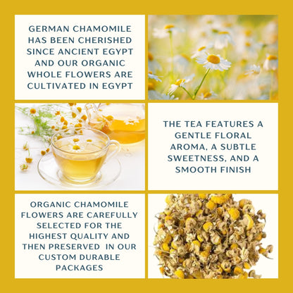 Dragonfly Herbs Organic Chamomile Tea – 250g Loose Whole Flowers, German Matricaria Chamomilla