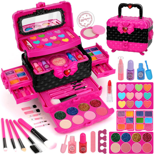 Teensymic Kids Makeup Kit for Girls, 54PCS Washable Makeup Toys, Age 3-13, Princess Theme, Girl Toys, Social Skill, Hand-Eye Coordination - Available at All In One Marketplace Canada