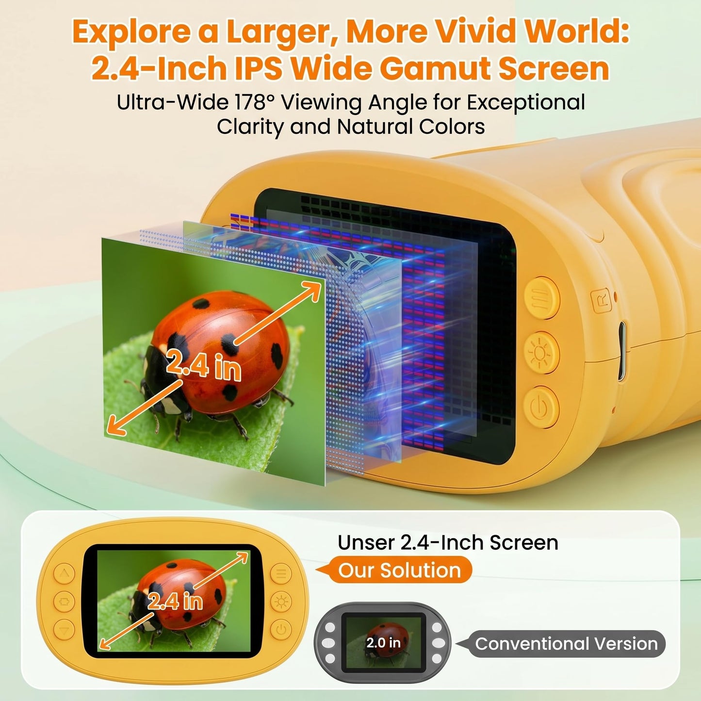 OAEBLLE Kids Microscope, 1000X 4K Digital Microscope with 2.4″ IPS Screen & 8 LED, USB Rechargeable, STEM Science Learning Kit Toys, Great Gift for Boys and Girls Aged 4-12