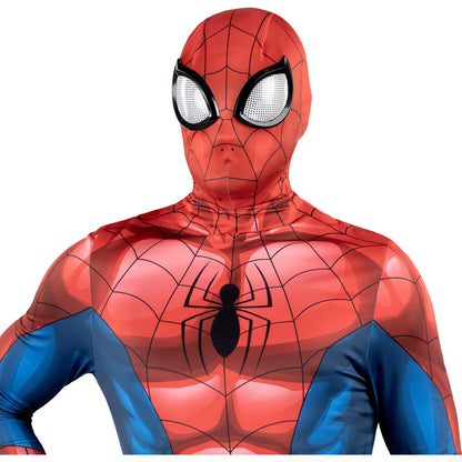 Accessoire de déguisement d'Halloween officiel MARVEL Spider-Man Zentai pour adulte - Masque de luxe en élasthanne extensible deux directions avec yeux moulés