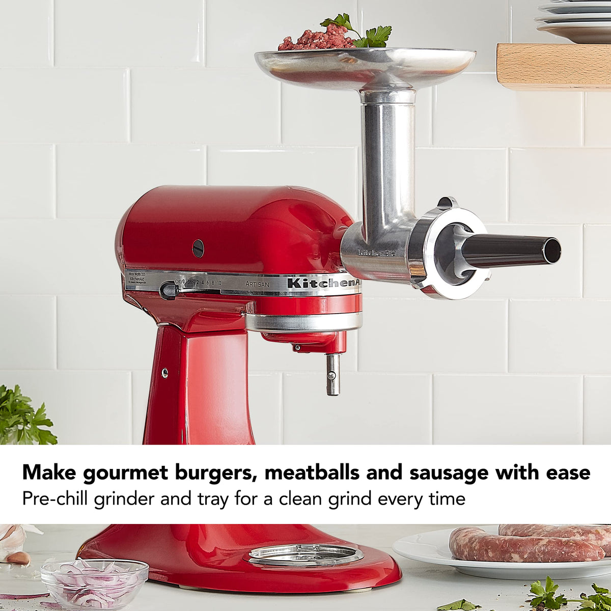 KitchenAid Metal Food Grinder Attachment, KSMMGA