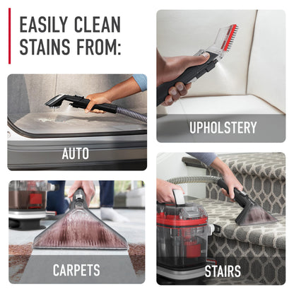Hoover CleanSlate FH14000V Portable Carpet and Upholstery Spot Cleaner Machine with Dual Tank Technology, 40 oz Capacity, 7 Inch WidePath Tool, Pet Stain Remover, Red - Available at All In One Marketplace Canada