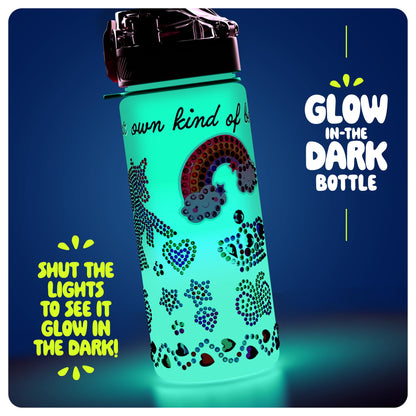 Decorate Your Own Glow-in-the-dark Water Bottle Kit for Girls - 6 7 8 Year Old Girl Birthday Gift Ideas - Gifts for Girls Ages 6-7 6-8 - Arts and Crafts for Kids Age 6-8 - Unicorn Mermaid Toys - Available at All In One Marketplace Canada
