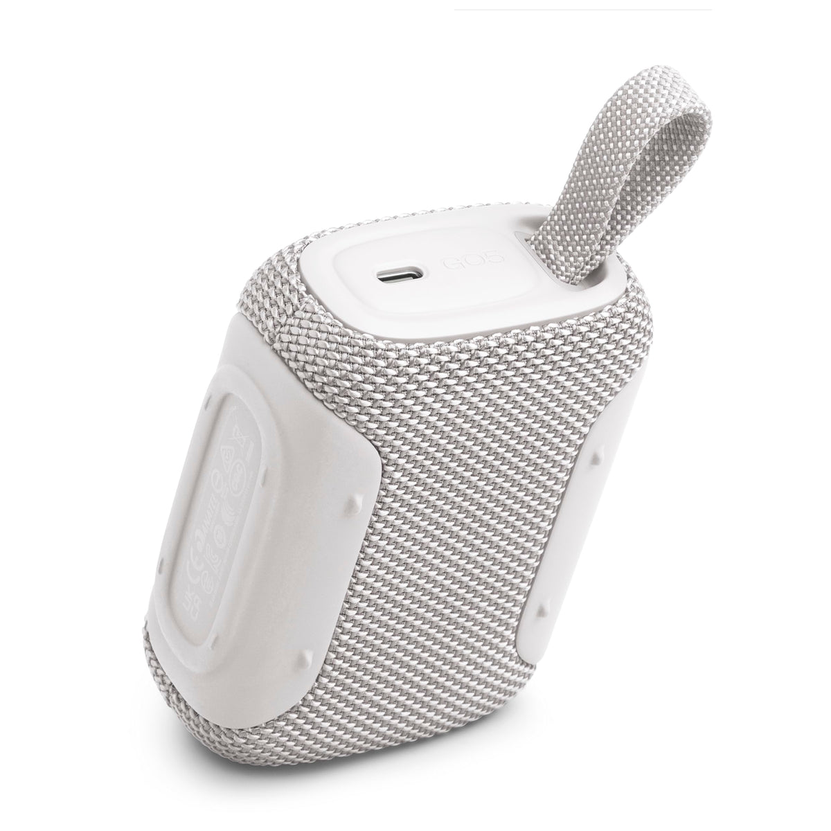 JBL Go 5 - Ultra-Portable Waterproof & Drop-Proof Speaker with JBL Legendary Sound & Ambient Edge Lighting, AirTouch Instant Stereo Pairing or Link Multiple Compatible Speakers via Auracast™ (White)