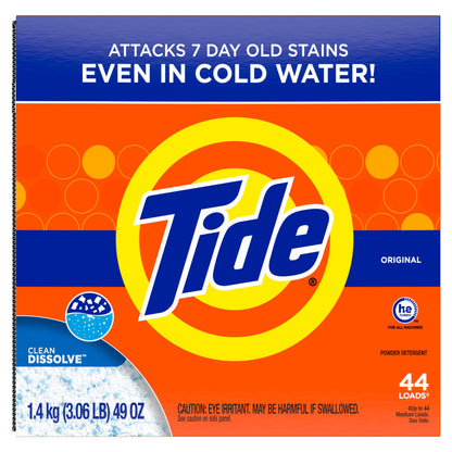 Tide Powder Laundry Detergent, Original Scent, 44 Loads, 1.4 kg - Available at All In One Marketplace Canada