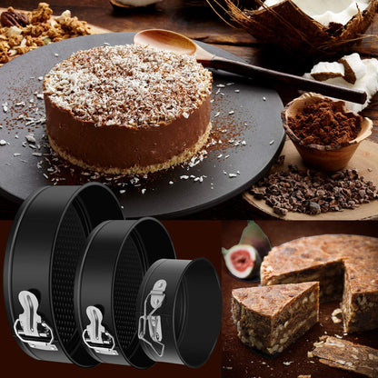 Springform Pan, Nonstick Leakproof 3 Pcs (4"/7"/9") Round Cake Pan for Baking Cheesecake Pan with 50 Pcs Parchment Paper Liners by MASSUGAR 🍁 All In One Marketplace Canada