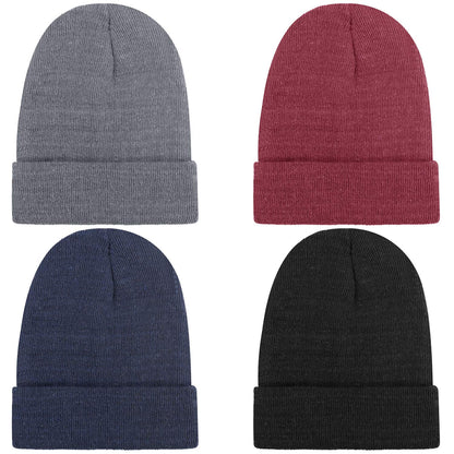 MENOLY Kids Winter hat, 4 Pack Kids Winter Beanies Hat Skull Cap Stretch Knit Beanie Hat Cap for Girls Boys Toddler Toque, 4 Classic Colors 🍁 All In One Marketplace Canada