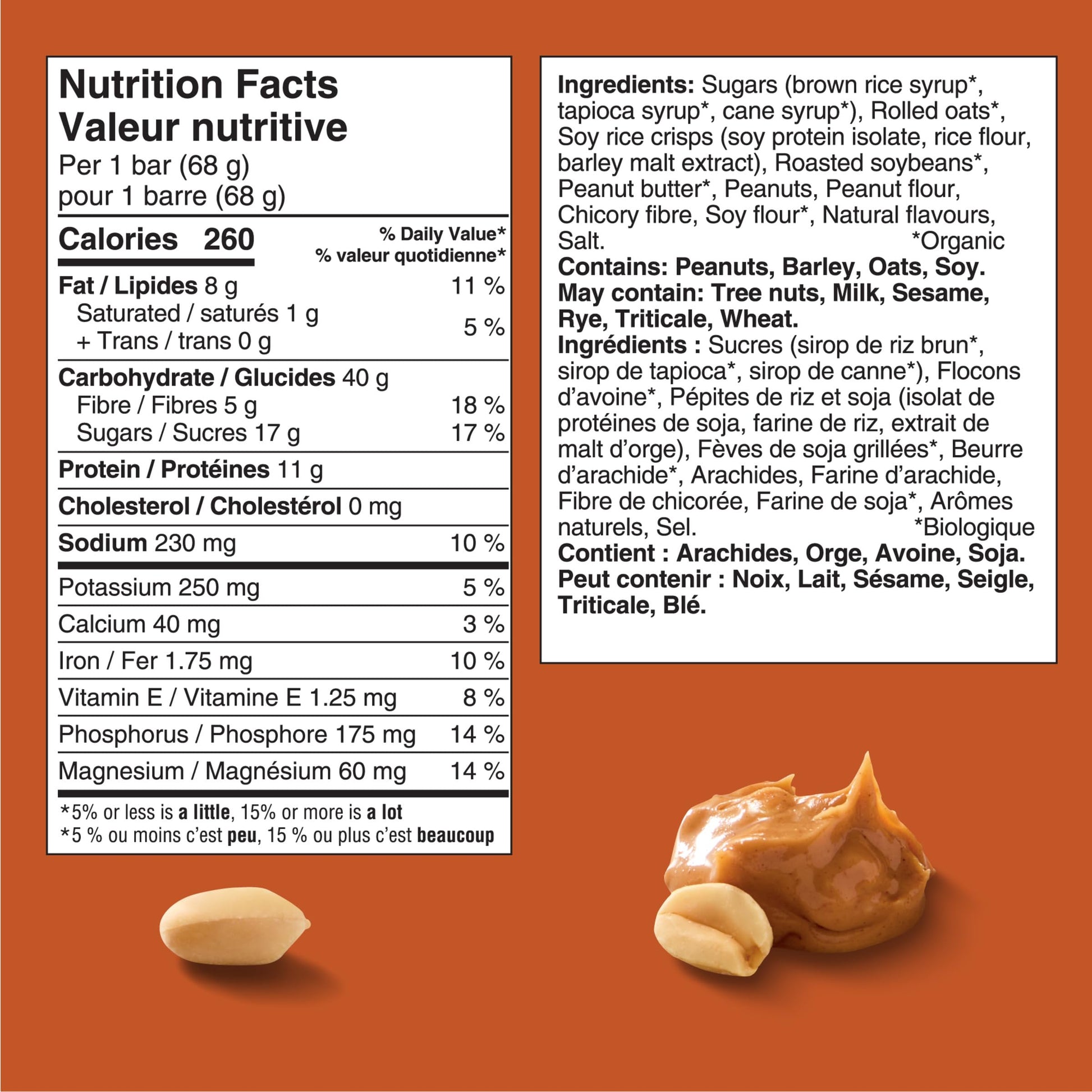 CLIF BAR Energy Bars, Crunchy Peanut Butter, Granola Bar, High in Protein, Contains 70% Organic Ingredients, 1.02 kg (Pack of 15) - Available at All In One Marketplace Canada