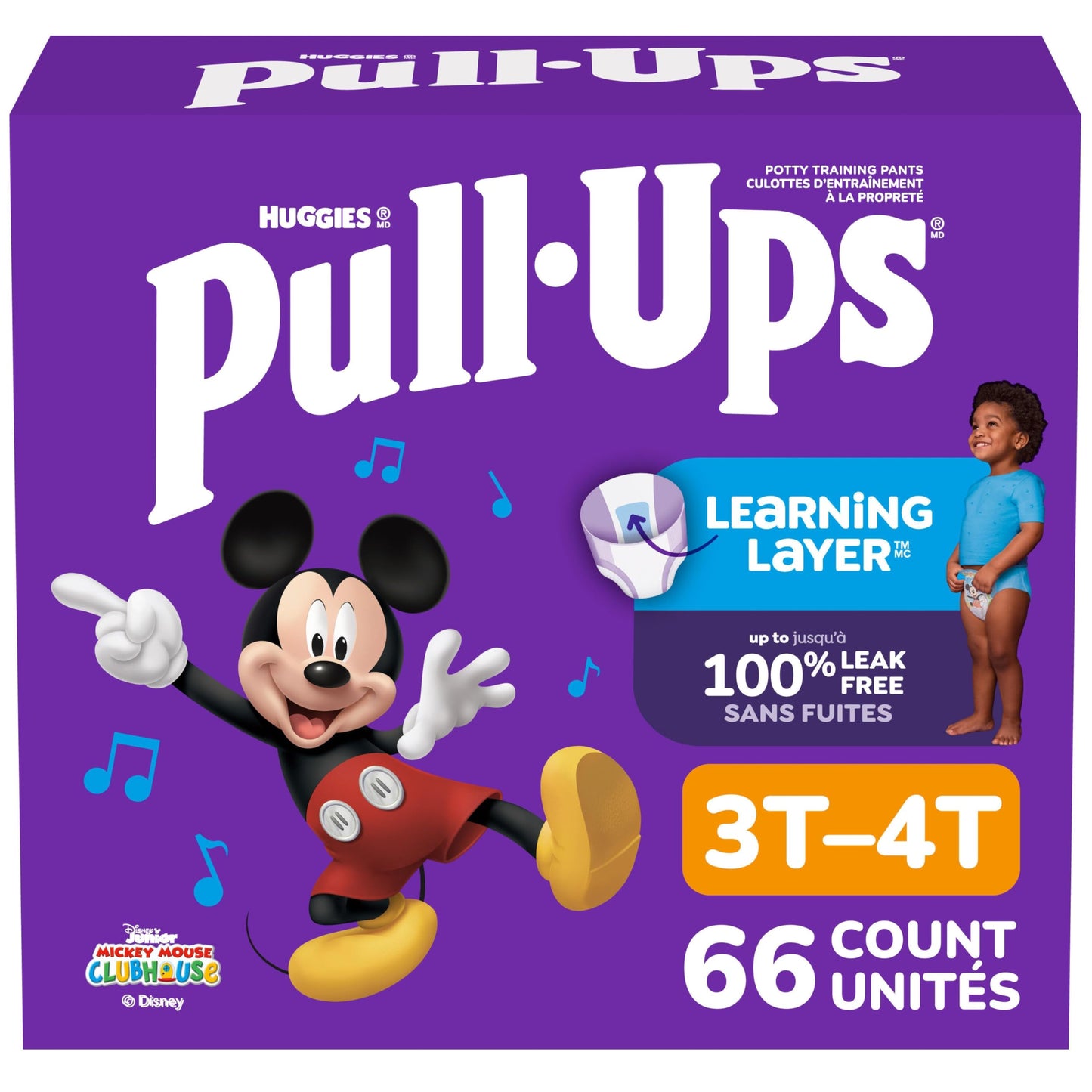 Boys Potty Training Underwear, Easy Open Training Pants 3T-4T, Pull-Ups Learning Design for Toddlers, 66ct, Giga Pack