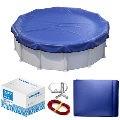 Winter Pool Cover 18 ft Round for Above Ground | Extra Thick & Durable Above-Ground Pool Cover | Sapphire Series of Premium Cold- and UV-Resistant Pool Cover | by Yankee Pool Pillow 🍁 All In One Marketplace Canada