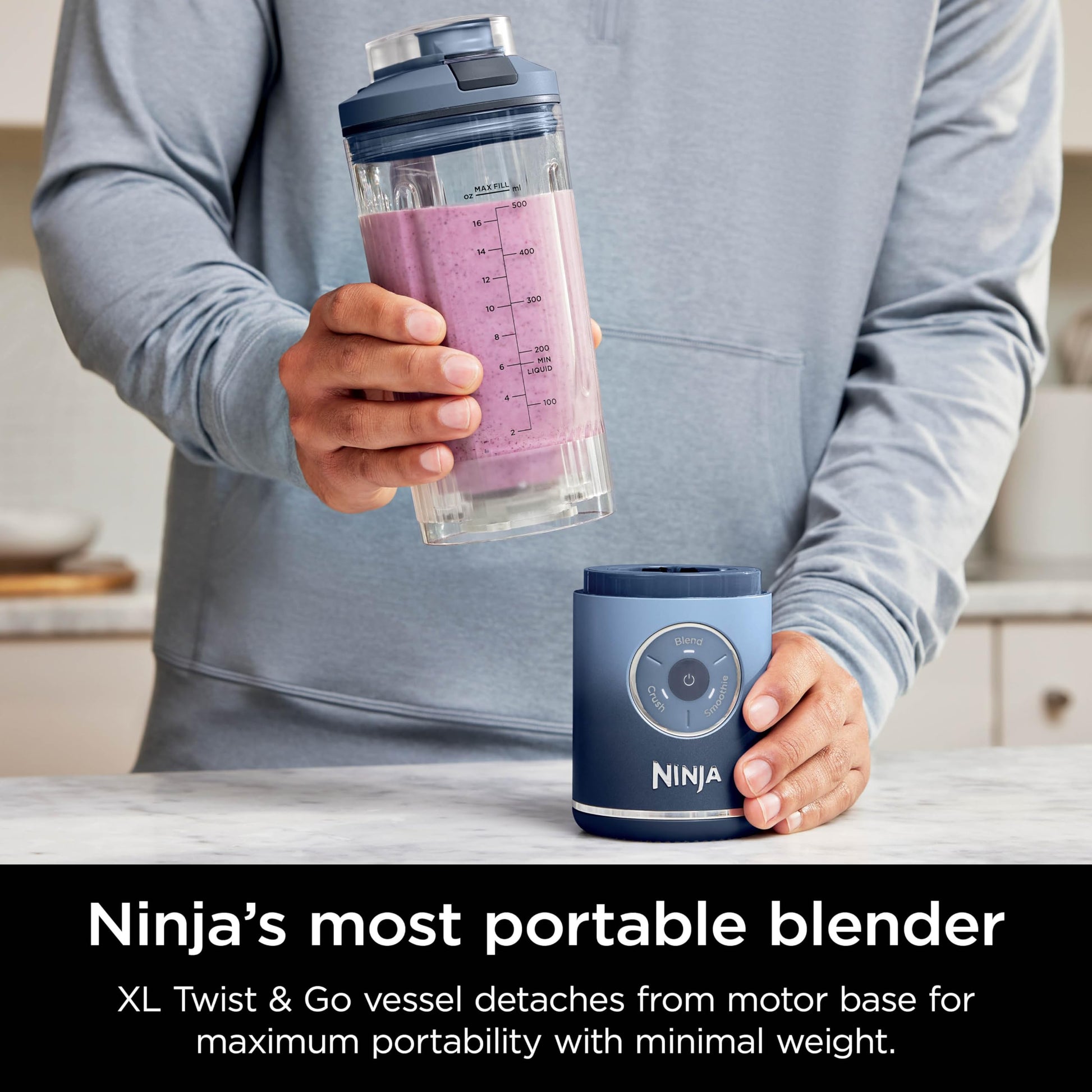 Ninja Blast Max Portable Blender, Twist & Go, 22oz/650mL, Navy, BC251CNV Ninja