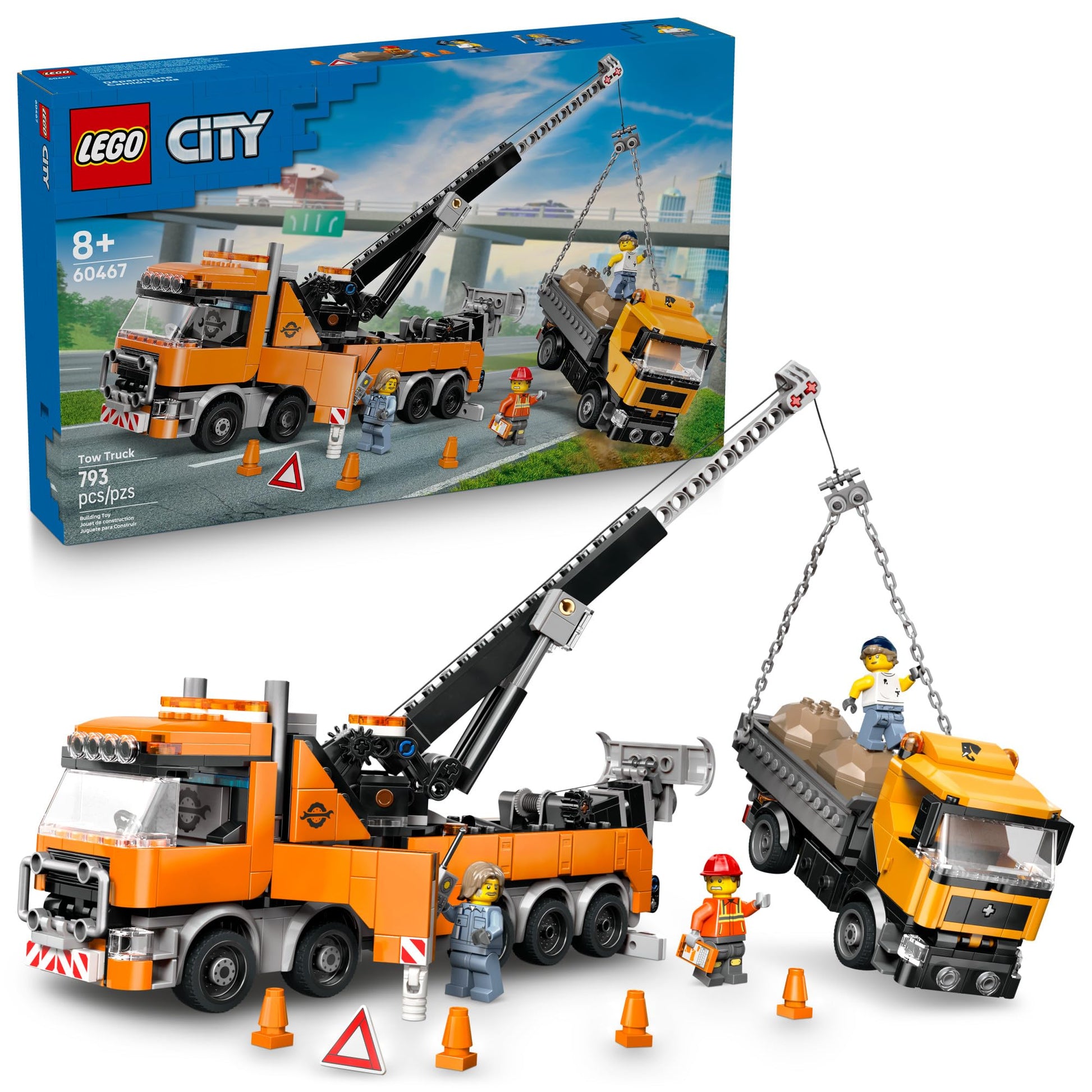 LEGO City Heavy-Duty Recovery Tow Truck with Crane Building Toy - Dump Truck & Tow Truck Toys for Boys & Girls, Ages 8+ - Pretend Play Set for Kids - Gift Idea for Birthdays & Holidays - 60467 LEGO