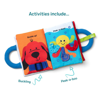 Melissa & Doug K’s Kids My First Activity Book, Soft Cloth Baby Book with Infant Toys—Puppets, Crinkles, Buttons, Buckles & Clock, Machine Washable Montessori Baby Toys for Kids 0–24 Months Melissa & Doug