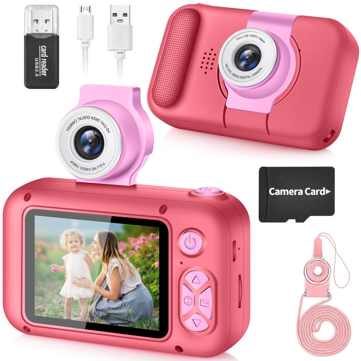 ARNSSIEN Kids Camera with Video,180°Flip Lens,2.4" Selfie Camera for Kids 🍁 All In One Marketplace Canada