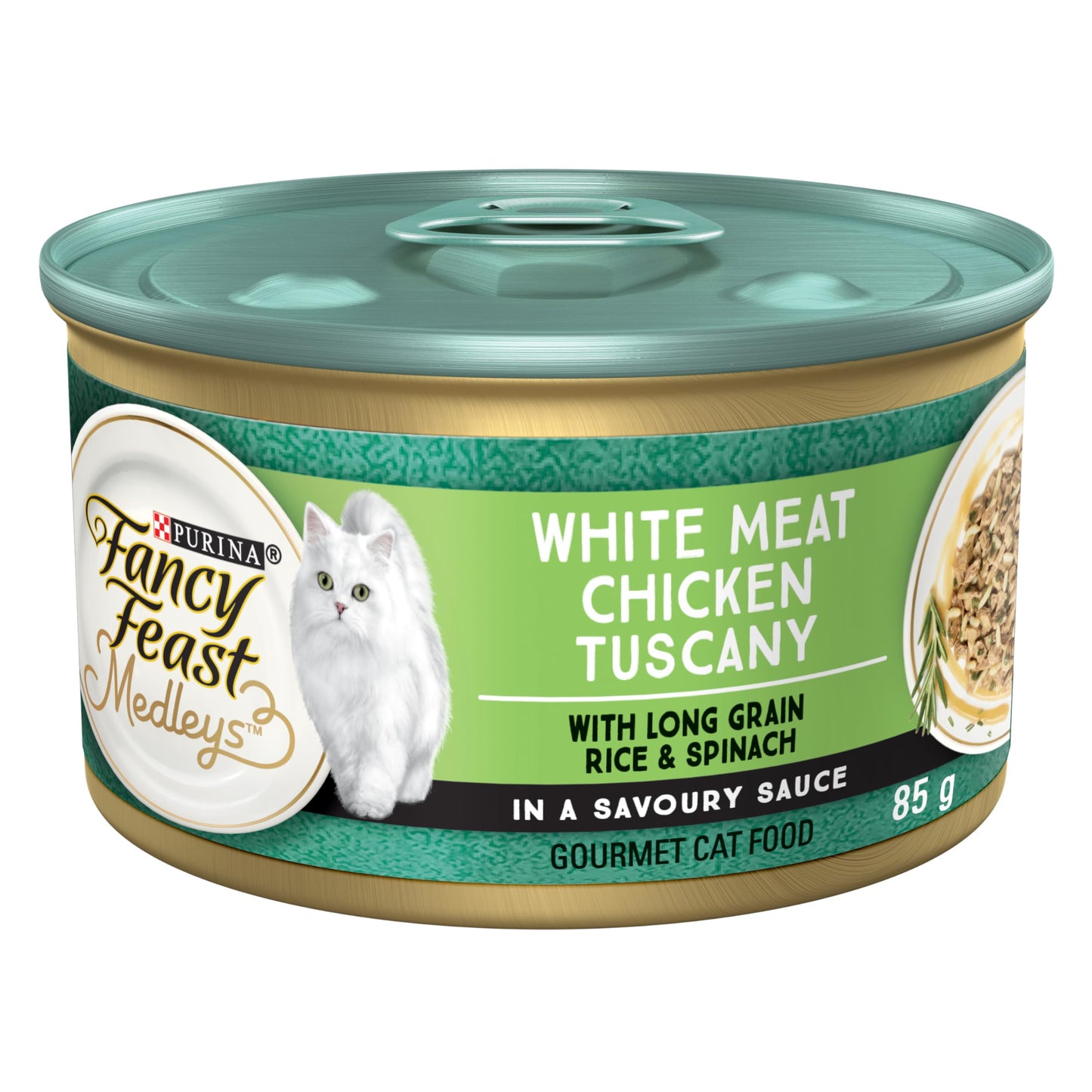 Fancy Feast Medleys Wet Cat Food, White Meat Chicken Tuscany 85g (24 Pack) Fancy Feast