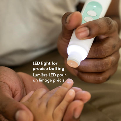 Frida Baby Electric Nail Trimmer, Safe + Easy Electric Nail File Baby Nail Clipper + Nail Trimmer Kit for Newborn, Toddler, or Children's Fingernails/Toenails, 4 Buffer Pads, LED Light, Storage Case 🍁 All In One Marketplace Canada