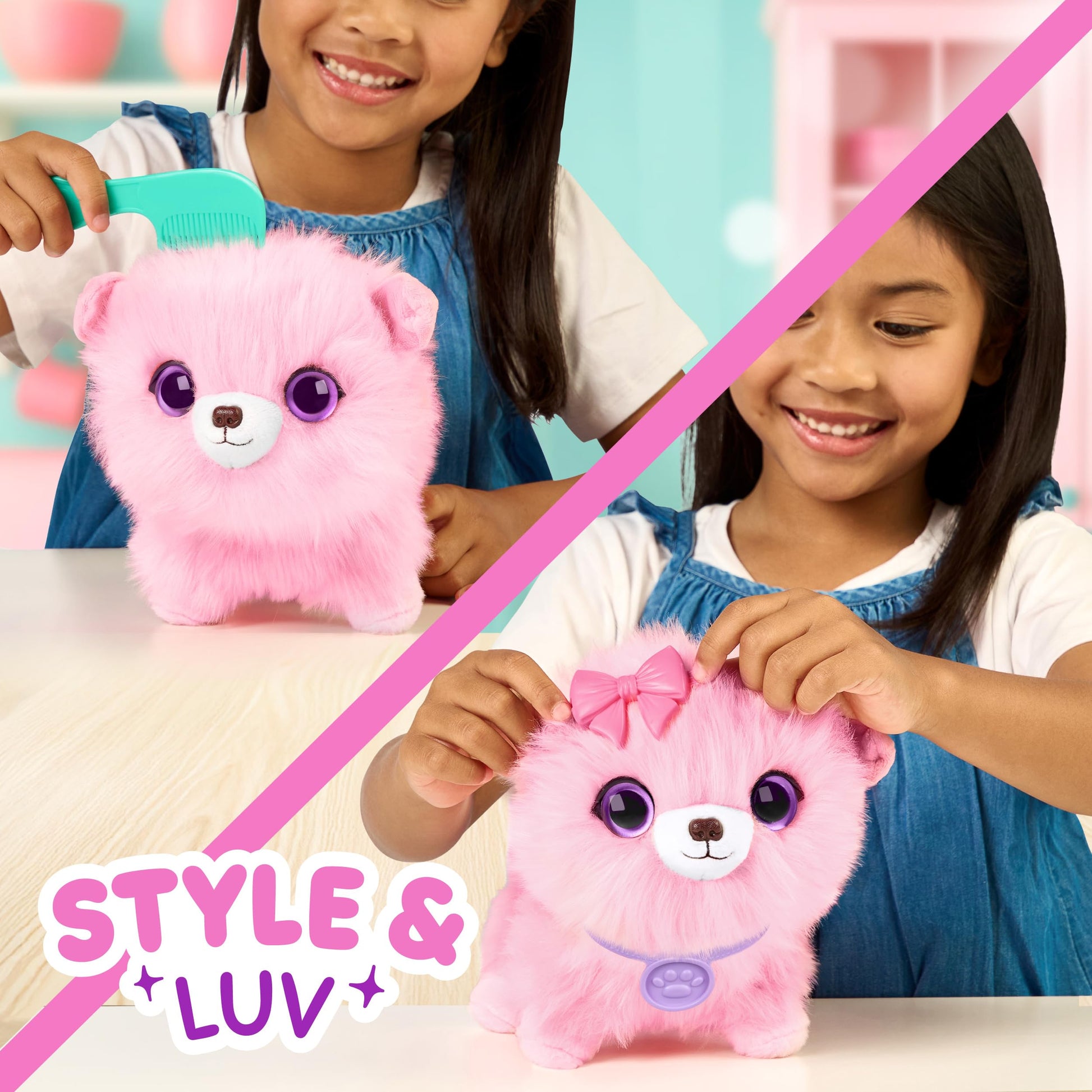 ScruffaLuvs Pet Scruffs Pink - Mystery Plush Toy, 7.5" Tall - Wash to Reveal 1 of 3 Rescue Pets: Puppy, Bunny, or Kitty - Includes 8.7" Deluxe Pet Carrier SCRUFFALUVS
