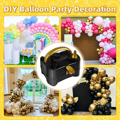 Bezente Balloon Pump Electric, Portable Balloon Inflator Pump Electric Air Pump for Balloons Dual Nozzle Electric Balloon Pump for Birthday Wedding Graduation Party Decorations - Available at All In One Marketplace Canada