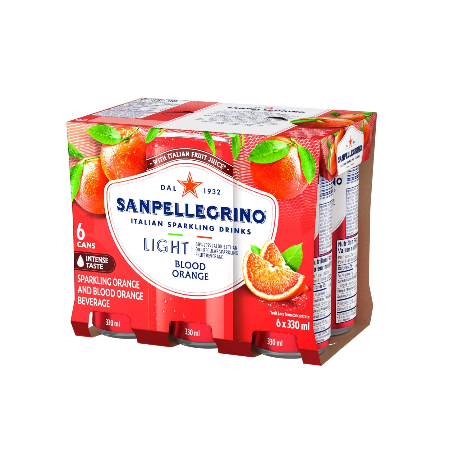San Pellegrino Light Blood Orange, Sparkling Beverage, 24 x 330 ml San Pellegrino