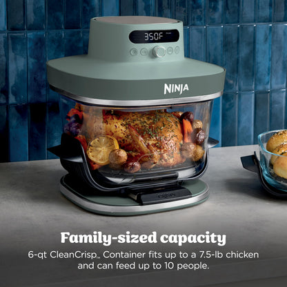 Ninja Crispi Pro 6-in-1 Glass Air Fryer | 6qt & 2.5qt Glass Containers with Storage Lids | Non-Toxic | Meal Prep, Microwave, Freezer & Dishwasher Safe | Air Fry, Bake & More | Ash Grey | AS101CDG Ninja