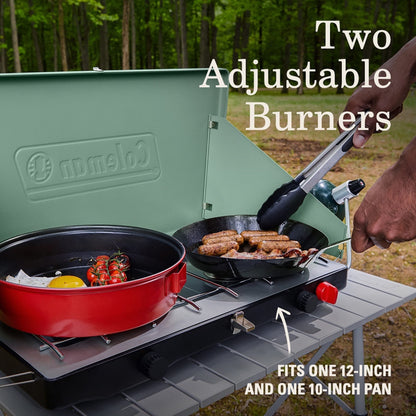 Coleman Cascade 328/Classic Camping Stove, 3/2 Burner Camp Stove, Portable Propane Stove with Adjustable Burners and Wind Guards for Beach Cookouts, Backyard BBQ, Tailgating, Festivals Coleman