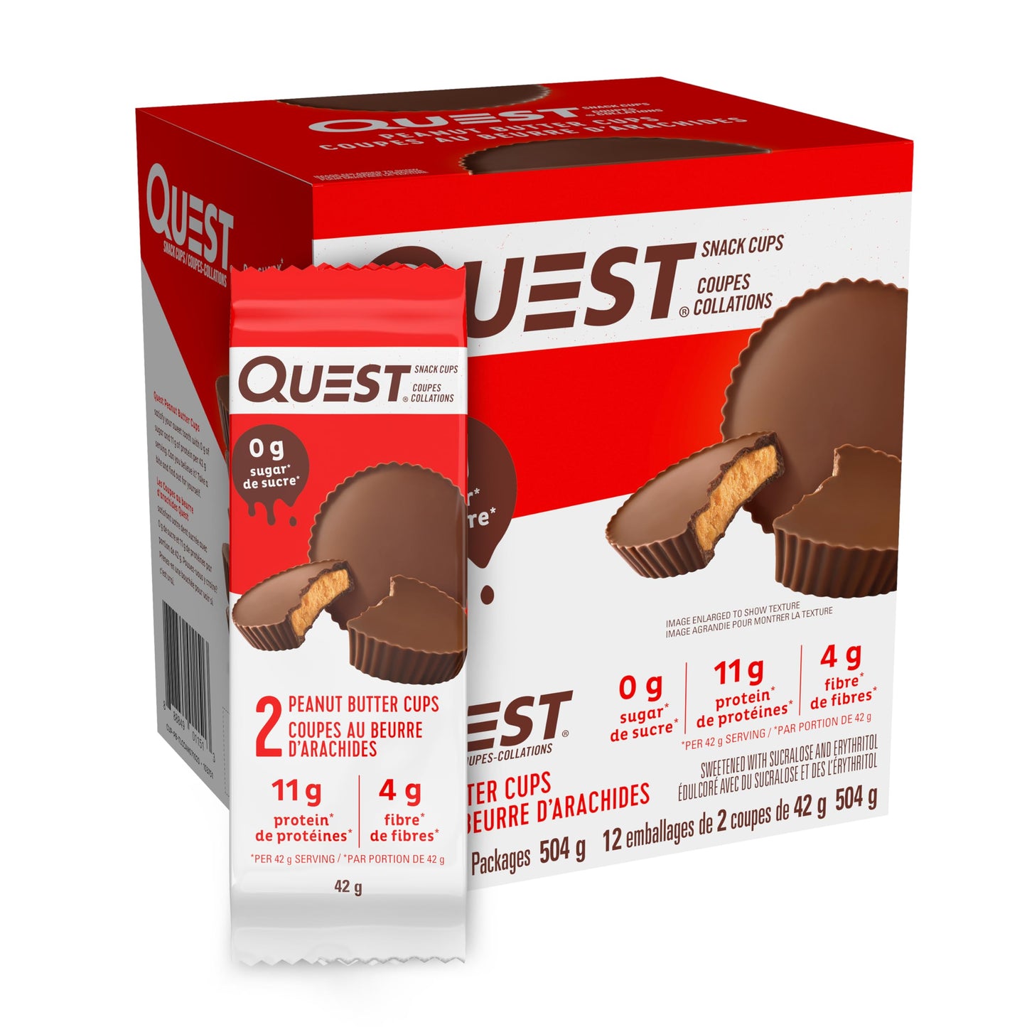 Quest Peanut Butter Cups - High Protein, Low Carb Snack, 11g Protein, 1g Sugar, 12 Pack
