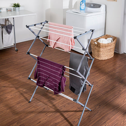 Honey-Can-Do DRY-01306 Folding 42-Inch Clothes Drying Rack, Silver/White - Available at All In One Marketplace Canada