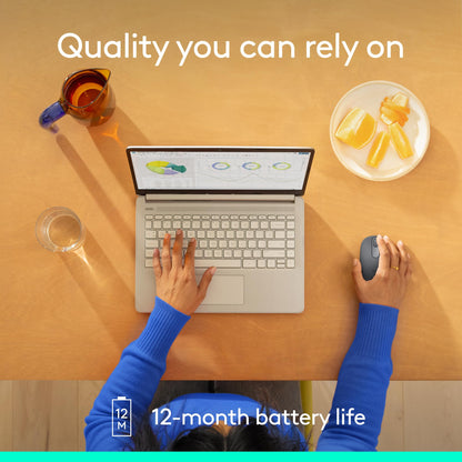 Logitech M196 Bluetooth Wireless Mouse, Compact and Portable Mouse for Laptops, Tablets and More, 12-Month Battery, Smooth Tracking, Compatible with PC and Mac, Windows and macOS - Graphite - Available at All In One Marketplace Canada