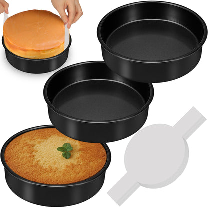 8 Inch Cake Pan, 3PCS Nonstick Baking Pans Set with 100PCS Parchment Paper 🍁 All In One Marketplace Canada