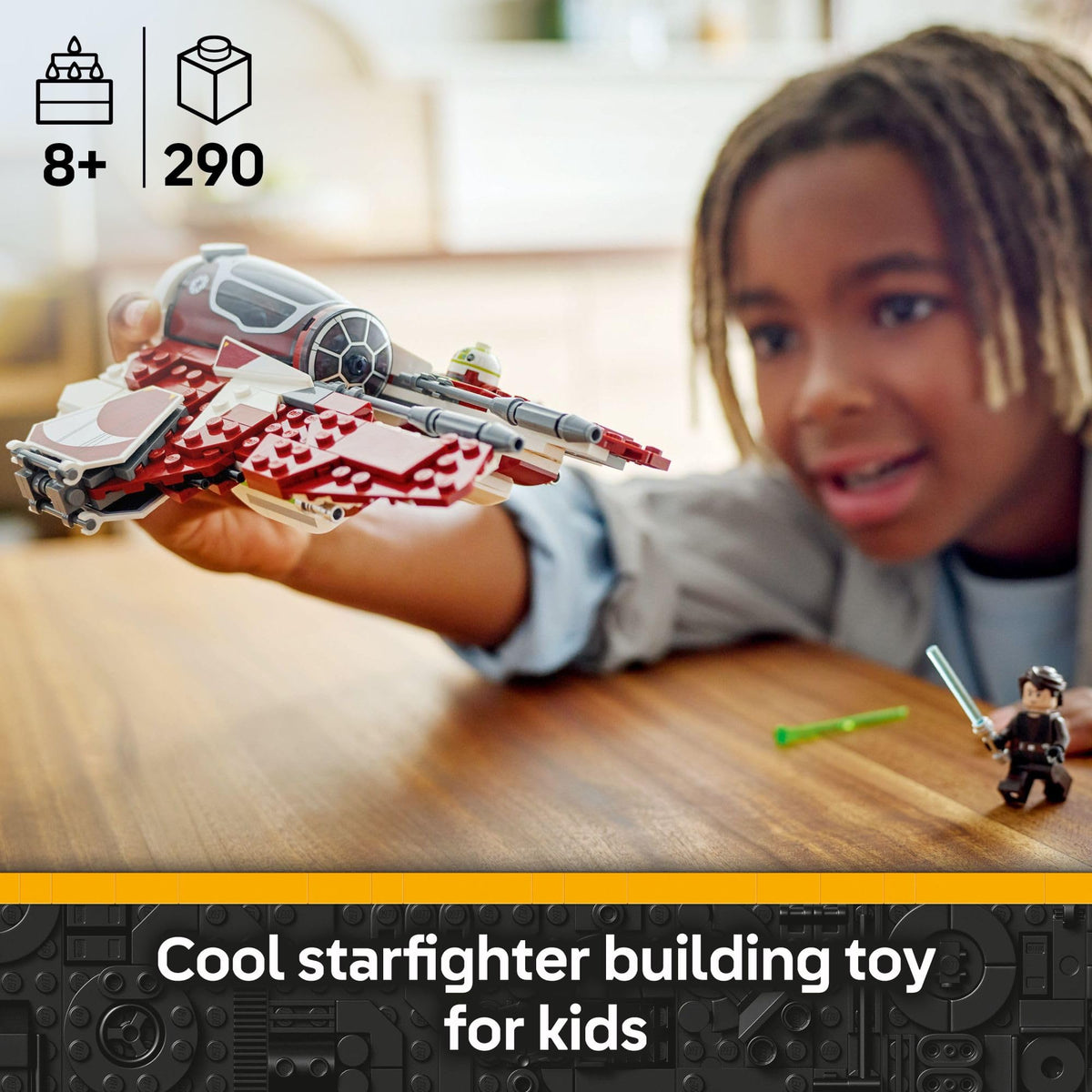 LEGO Star Wars: The Clone Wars Ahsoka's Jedi Interceptor Spaceship Building Toy - Kids Star Wars Toy for Boys and Girls, Ages 8+ - Gift Idea for Birthdays - 75401