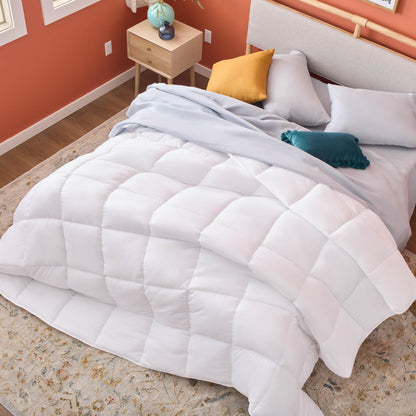 LINENSPA White Down Alternative Comforter and Duvet Insert - All-Season Comforter - Box Stitched Comforter - Bedding for Kids, Teens, and Adults - Queen