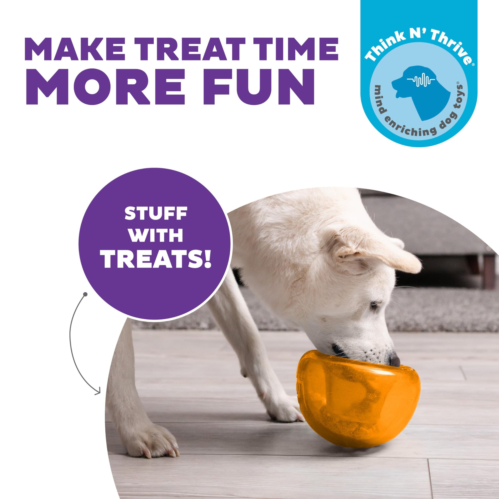 Outward Hound Snoop Dog Toy – Treat‑Dispenser Puzzle Ball, Interactive Slow Feeder, Medium to Large Dogs, Bouncy & Mint-Infused, Orange, 5" Outward Hound