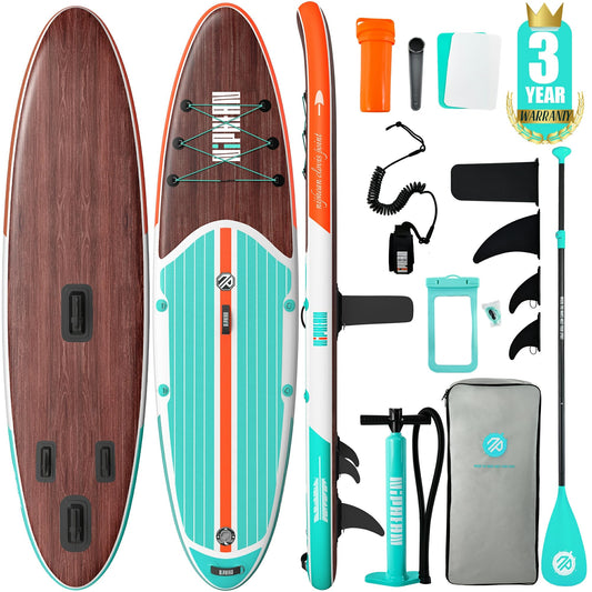 Niphean Inflatable Stand Up Paddle Board with SUP Accessories, 10'6'' All-Round Inflatable SUP, Anti-Slip EVA Deck, Inflatable Paddle Board for Adults & Youth
