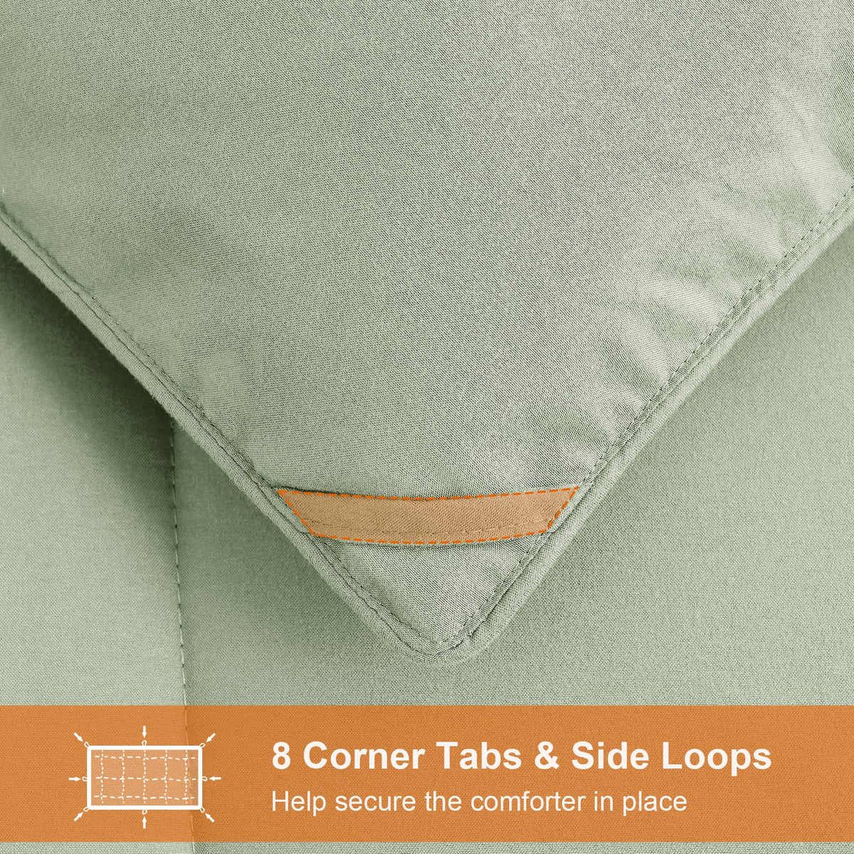 All Season Queen Comforter Set 3 PCs Soft Quilted Down Alternative Comforter+2 Pillow Shams with Corner Tabs,Winter Summer Warm Fluffy,Machine Washable (Sage Green, Queen) 🍁 All In One Marketplace Canada